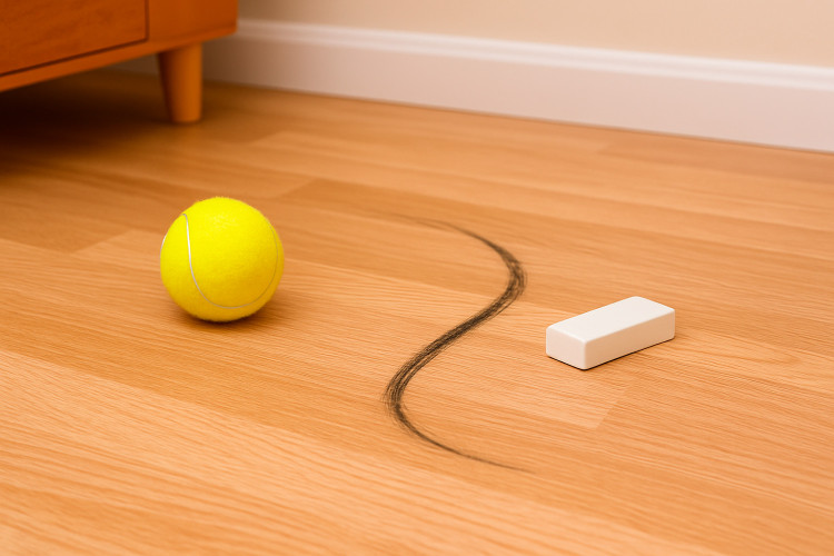 Эффективный способ избавиться от черных следов резиновых тапочек на линолеуме