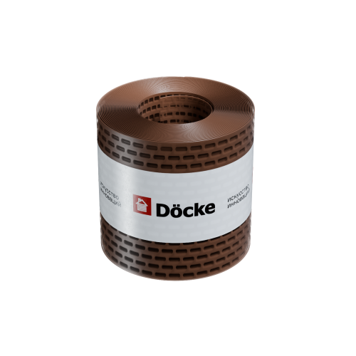 Лента вентиляционная карнизная полипропилен DOCKE 100х5000 коричневый