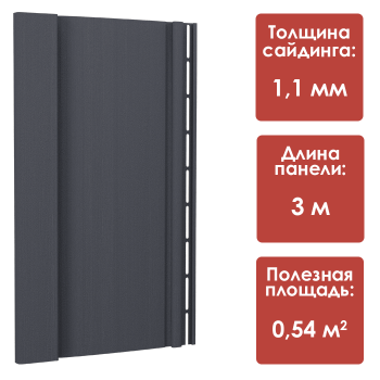 Döcke PREMIUM Вертикальный сайдинг S7 (Графит)