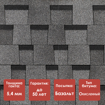 Двухслойная гибкая черепица Döcke PIE STANDARD DRAGON Серый