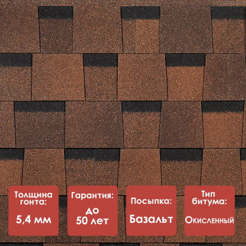Двухслойная гибкая черепица Docke PIE STANDARD DRAGON Светло-коричневый