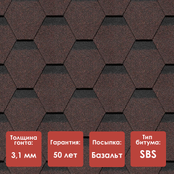 Гибкая черепица Döcke PIE PREMIUM/ ШЕФФИЛД/ Корица