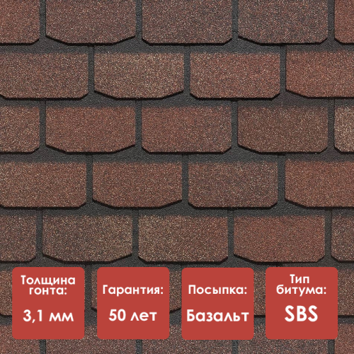 Гибкая черепица Docke PIE PREMIUM ЖЕНЕВА Арахис