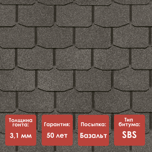 Гибкая черепица Docke PIE PREMIUM ЦЮРИХ Мокко