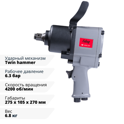 Пневмогайковерт ударный FUBAG IW1600 3/4 