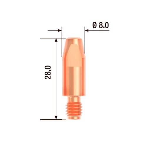 Контактный наконечник Fubag M6х28 мм ECU D =1.0 мм (10 шт.)