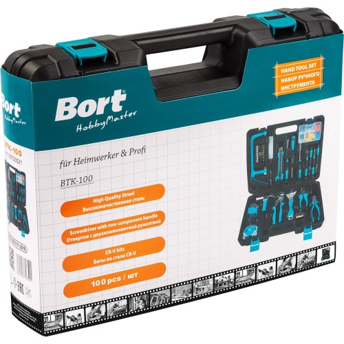 Набор ручного инструмента Bort BTK-100 (100 предметов)