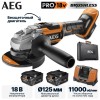Углошлифмашина аккумуляторная AEG BEWS 18-125BL-502C
