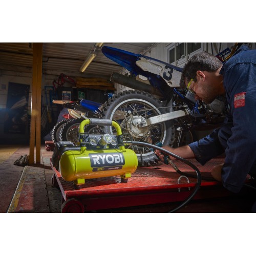 Компрессор безмасляный коаксиальный аккумуляторный RYOBI R18AC-0 (без батареи) система ONE +