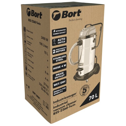 Пылесос строительный Bort BSS-2260-Twin