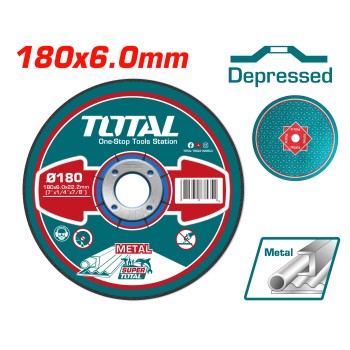 Круг шлифовальный 180x6,0x22,2 мм по металлу TOTAL TAC2231801