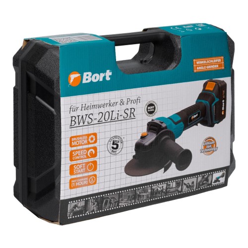 Углошлифмашина аккумуляторная Bort BWS-20Li-SR