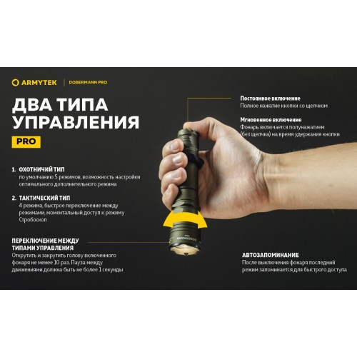 Фонарь Armytek Dobermann Pro Magnet USB Olive Теплый