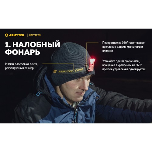 Фонарь Armytek Zippy WR Extended Set Серый
