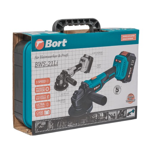 Углошлифмашина аккумуляторная Bort BWS-21Li