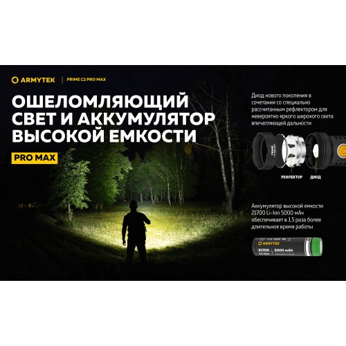 Фонарь Armytek Prime C2 Pro MAX Теплый