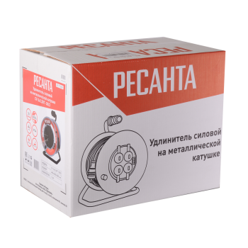 Удлинитель силовой на металлической катушке Ресанта СУ-3х2,5КГ-30/3