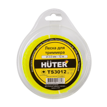 Леска (3.0 мм, 12 м; витой квадрат) Huter TS3012