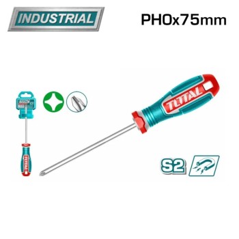 Отвертка крестовая PH0x75мм TOTAL TSDPH0075