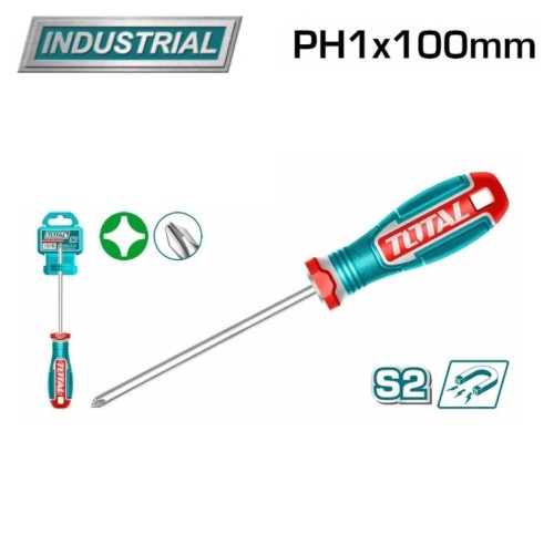 Отвертка крестовая PH1x100мм TOTAL TSDPH1100