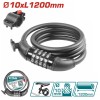 Замок велосипедный 10X1200 мм TOTAL TBK21012