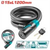 Замок велосипедный 15X1200 мм TOTAL TBK11512