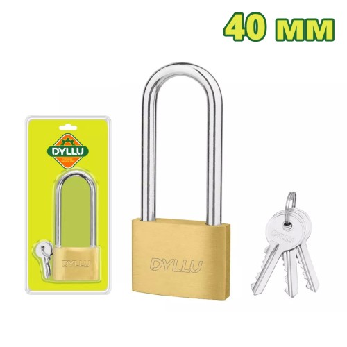 Замок латунный 40 мм с длинной дужкой DYLLU DTPD2440