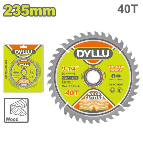 Диск пильный 235x25,4 мм 40 зубьев по дереву DYLLU DTTC1K07