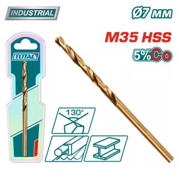 Сверло по металлу M35 HSS-CO 7мм TOTAL TAC11207001