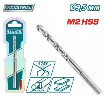 Сверло по металлу M2 HSS 9,5мм TOTAL TAC1200951