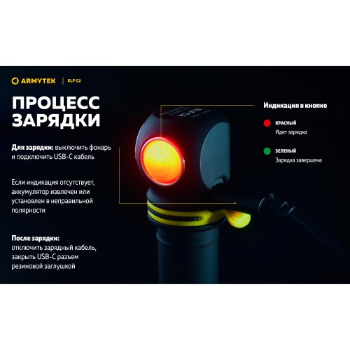 Фонарь Armytek Elf C2 USB-C Белый