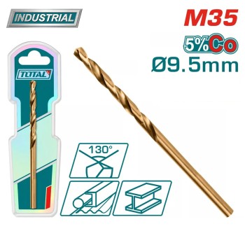 Сверло по металлу M35 HSS 9.5мм TOTAL TAC11209501