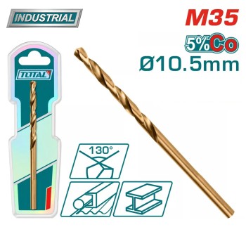 Сверло по металлу M35 HSS 10.5мм TOTAL TAC11201051