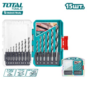 Набор сверл по металлу TOTAL TACSDL51506 (15 шт)