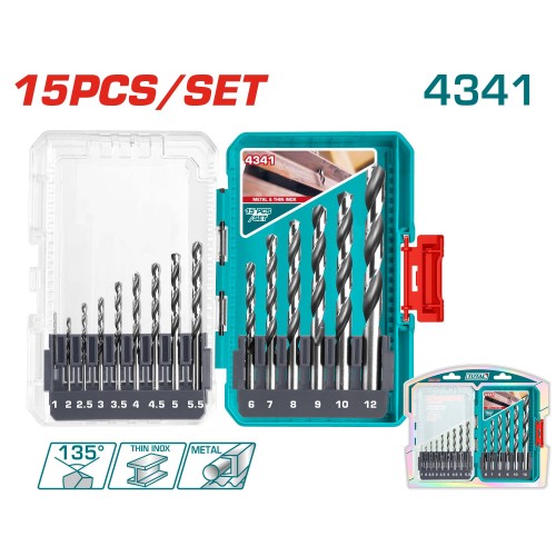 Набор сверл по металлу TOTAL TACSDL51506 (15 шт)