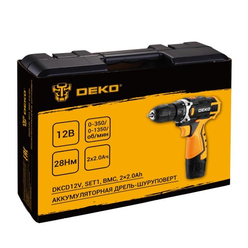 Дрель-шуруповерт аккумуляторная DEKO DKCD12V 083-1022