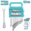 Набор гаечных ключей с трещоткой и шарниром TOTAL THT102RK5126 (12 шт)