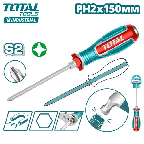 Отвертка крестовая PH2x150мм TOTAL TGTPH2150
