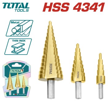 Набор Ступенчатых Сверл 3 шт. TOTAL TAC80401
