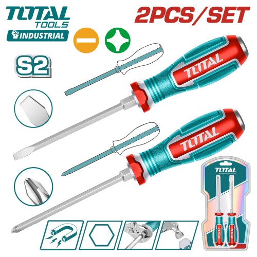 Набор отверток ударных SL6.5, PH2 TOTAL TGTST0206 (2 шт)