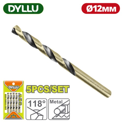 Сверло по металлу HSS 12 мм DYLLU DTTD89120 (5 шт)