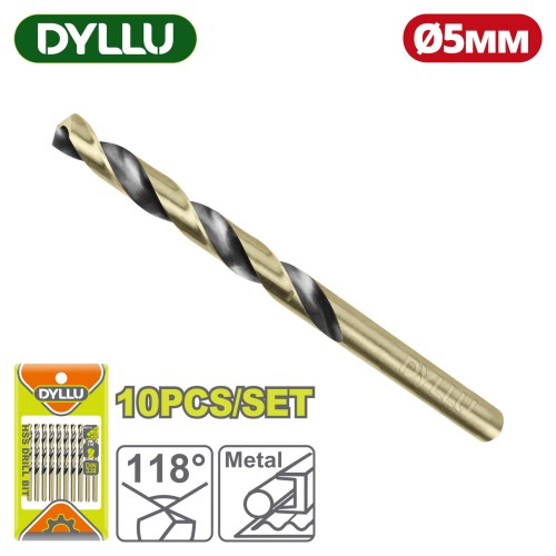 Сверло по металлу HSS 5 мм DYLLU DTTD89005 (10 шт)