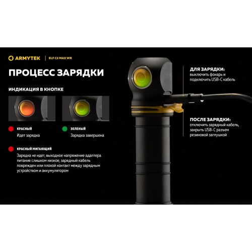 Фонарь Armytek Elf C2 Max WR USB-C Белый