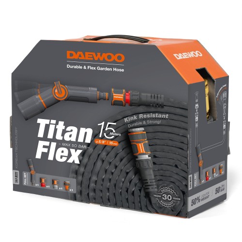 Шланг для полива TitanFlex 15 метров с набором для полива DAEWOO DWH 9222