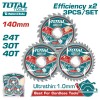 Диски пильные по дереву D 140х20 24T/30T/40T TOTAL TAC236140 (3шт)