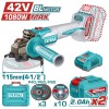 Углошлифмашина аккумуляторная TOTAL TAGLI4108112