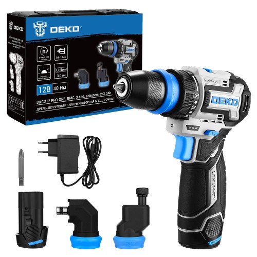 Дрель-шуруповерт аккумуляторная DEKO DKCD12 PRO ONE 085-1320