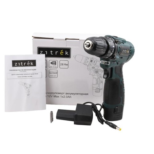 Дрель-шуруповерт аккумуляторная ZITREK Green 12V Max 085-1015