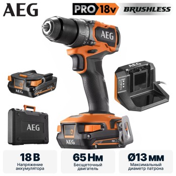 Дрель-шуруповерт аккумуляторная AEG BS18SBL2-202C