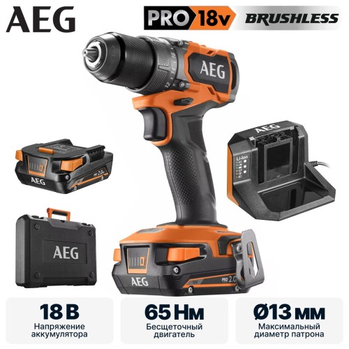 Дрель-шуруповерт аккумуляторная AEG BS18SBL2-202C